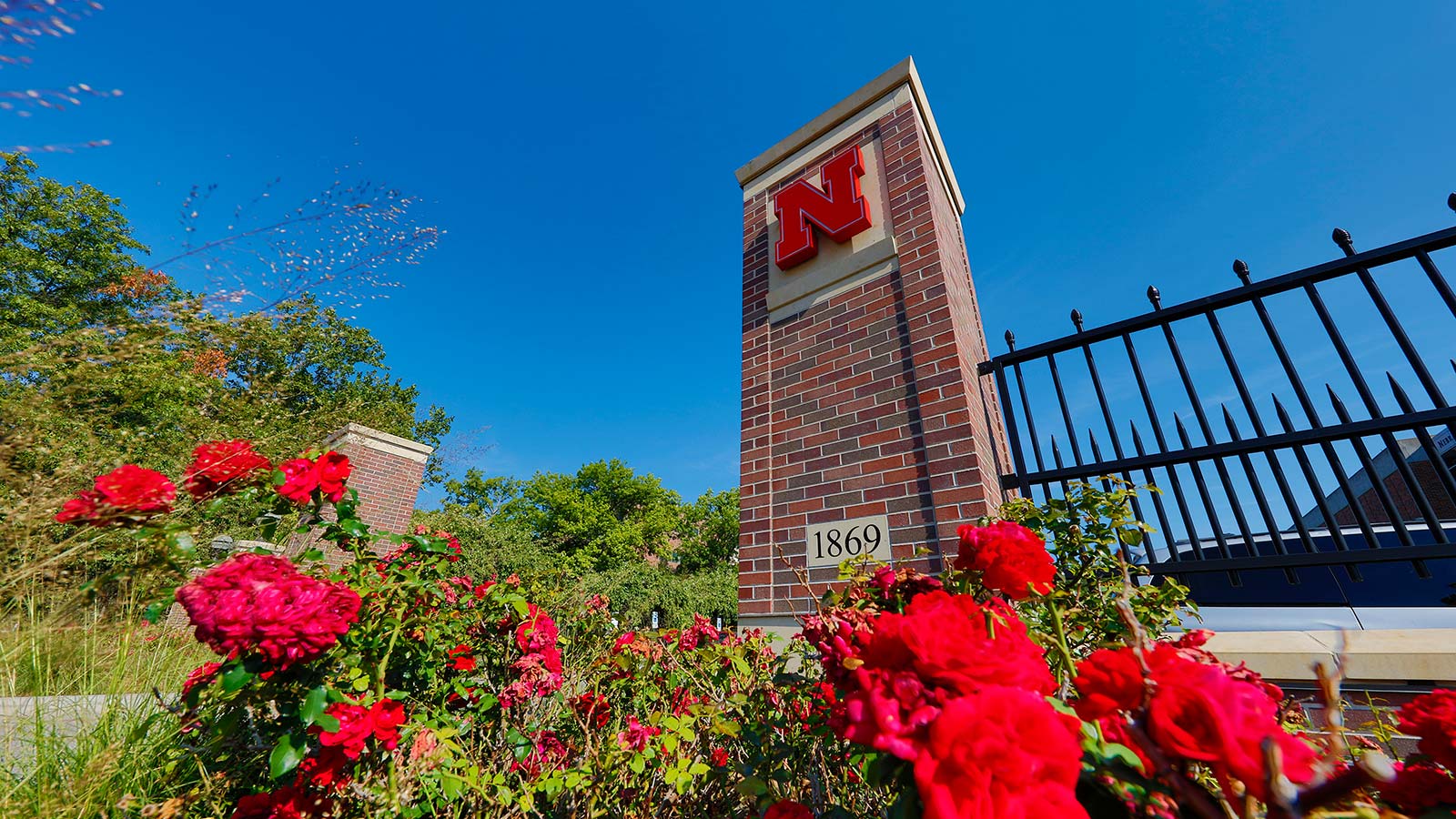 gateway pillar on University of Nebraska-Lincoln city campus