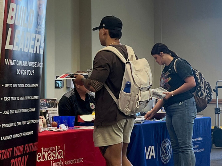 students at fair