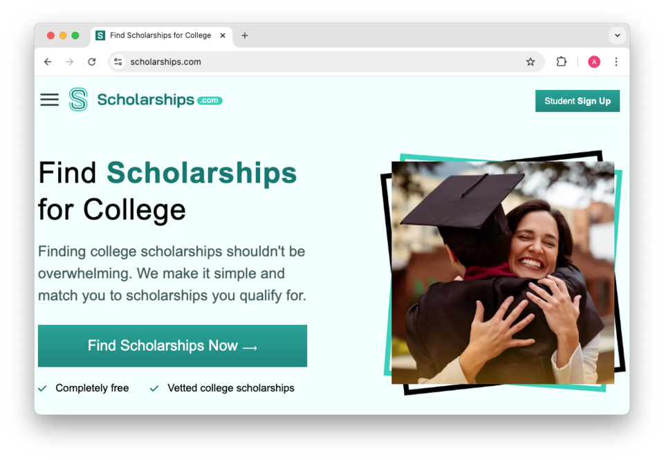 Scholarships.com website